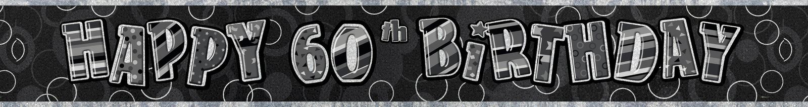 Black and Holographic Happy 60th Banner