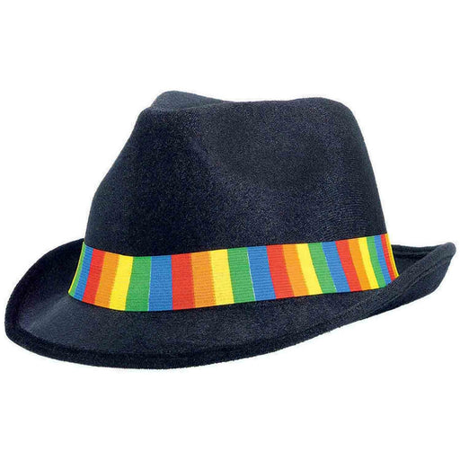 Rainbow Velour Fedora Hat