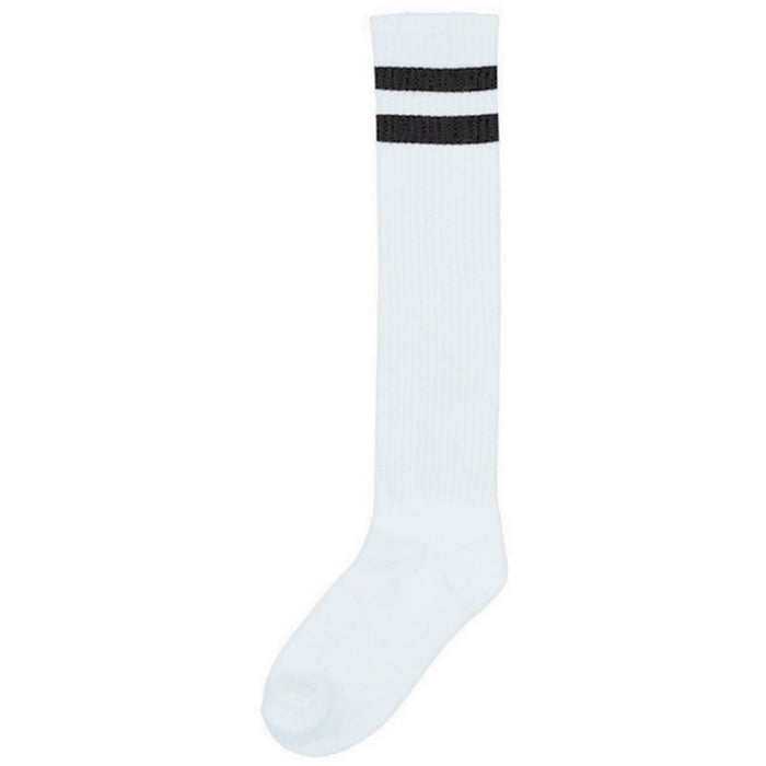 Knee High Socks White With Black Stripes