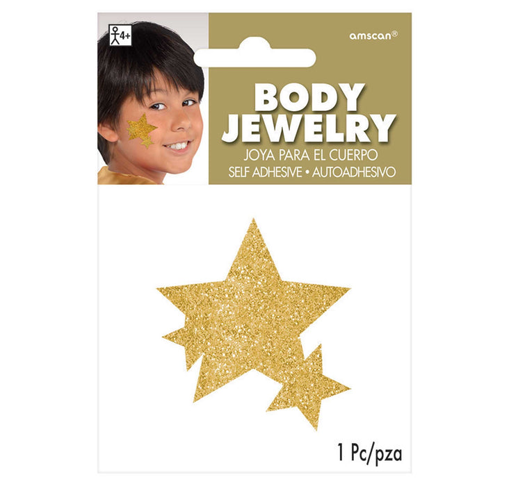 Body Jewelry Glitter Gold Stars