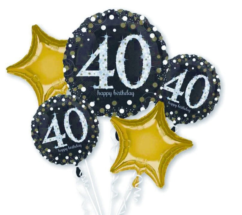 Foil BalloonBouquet Sparkling Birthday 40th