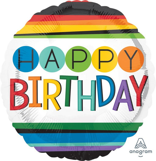 Happy Birthday Rainbow Foil Balloon 43cm
