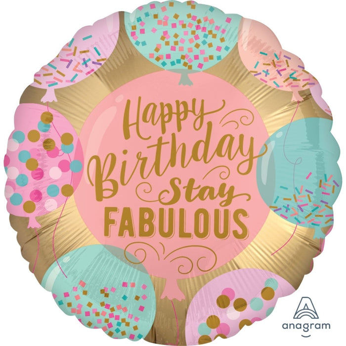Happy Birthday Stay Fabulous 18" Foil