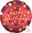 Happy Birthday Satin Red With Gold Writting 43cm