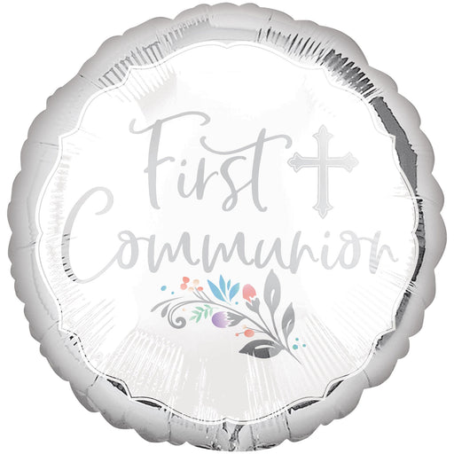 First Communion Silver Foil Balloon 18''