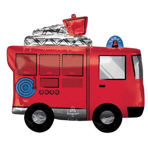 Red Fire Truck Supershape Foil 26" (66cm)