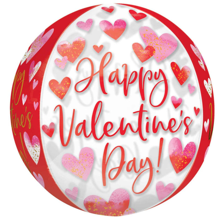 Orbz Happy Valtines Day Watercolour Balloon 16"(38cm)