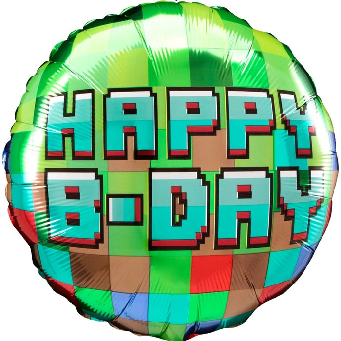 Pixel Party Foil 45cm Foil Balloon
