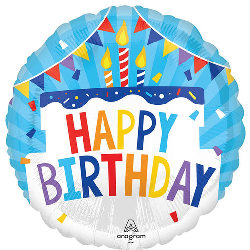 Happy Birthday Cake Foil Balloon 18''