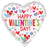 Happy Valentines Day Hearts & Daises Foil 17" (43cm)