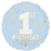 1st Birthday Blue & Gold Star Foil Balloon 45cm
