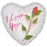 I Love You  Heart Shape  Foil 18' With Rose