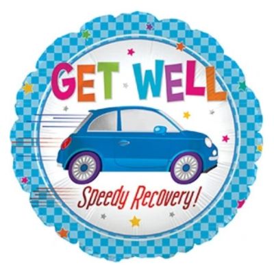 18" Foil Balloon Get Well Car Speedy Recovery