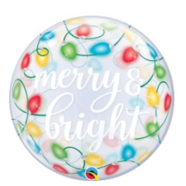 Merry Christmas  Bubble 22" Merry & Bright Lights