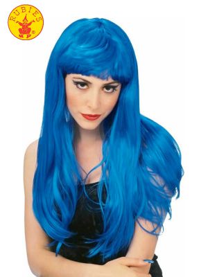 Glamour Blue Long Wig