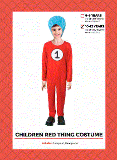 Children's Red Thing 1 Costume 10-12