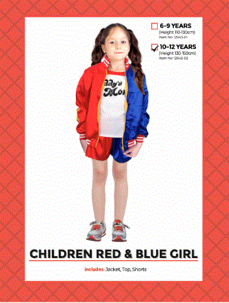 Children's Red & Blue Girl Costume