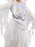 Close-up of Ghostly Girl costume glittery ribcage and plastic chain detailing