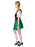Green Bavarian women's costume dress side view with white blouse, black bodice and green skirt