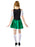 Green Bavarian women's costume dress back view with black bodice and green skirt