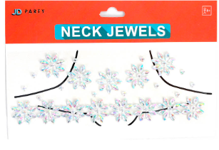 Silver Neck Diamonte Flowers