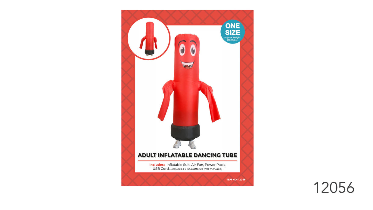 Adult Inflatable Dancing Tube Costume Red