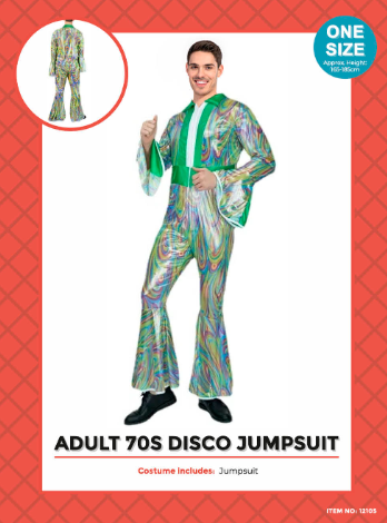 Adult 70's Disco Costume - One Size