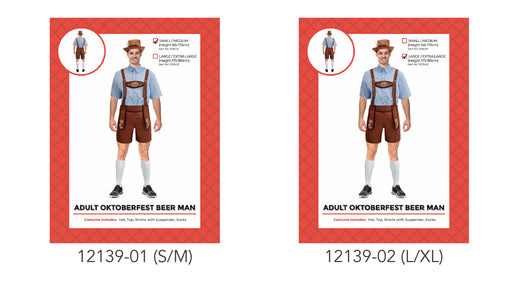 Adult Oktoberfest Beer Man Costume (Blue Brown)