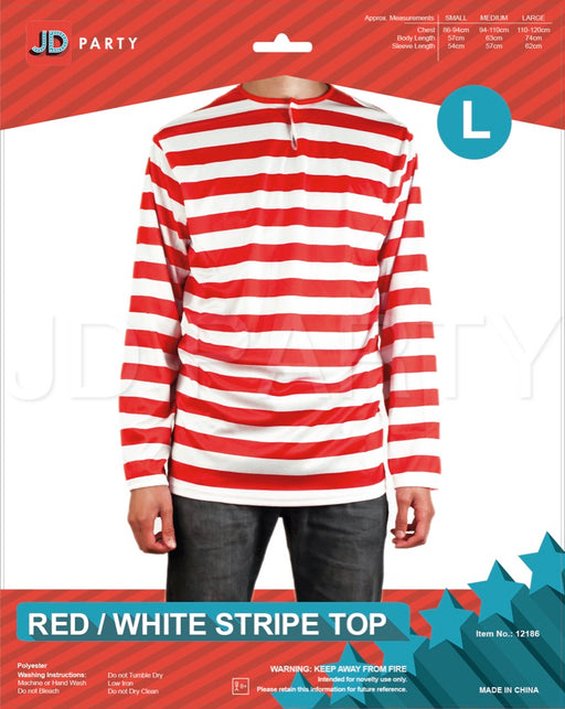 Adult Red & White Stripe Large Top