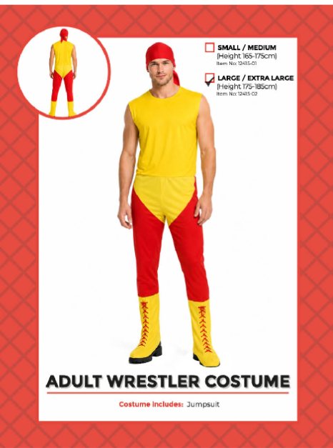 Adult Wrestler Costume L/XL