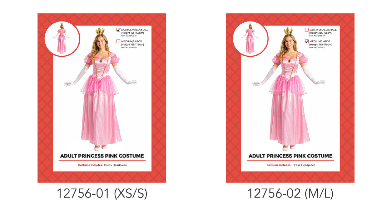 Adult Princess Pink Costume