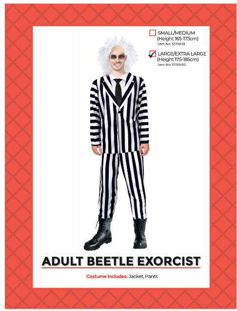Adult Beetle Exorcist Costume Large/Extra Large