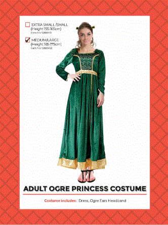 Princess Ogre Adult Costume Medium/Large