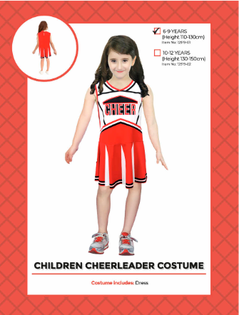 Children Cheerleader Costume 6-9 Years