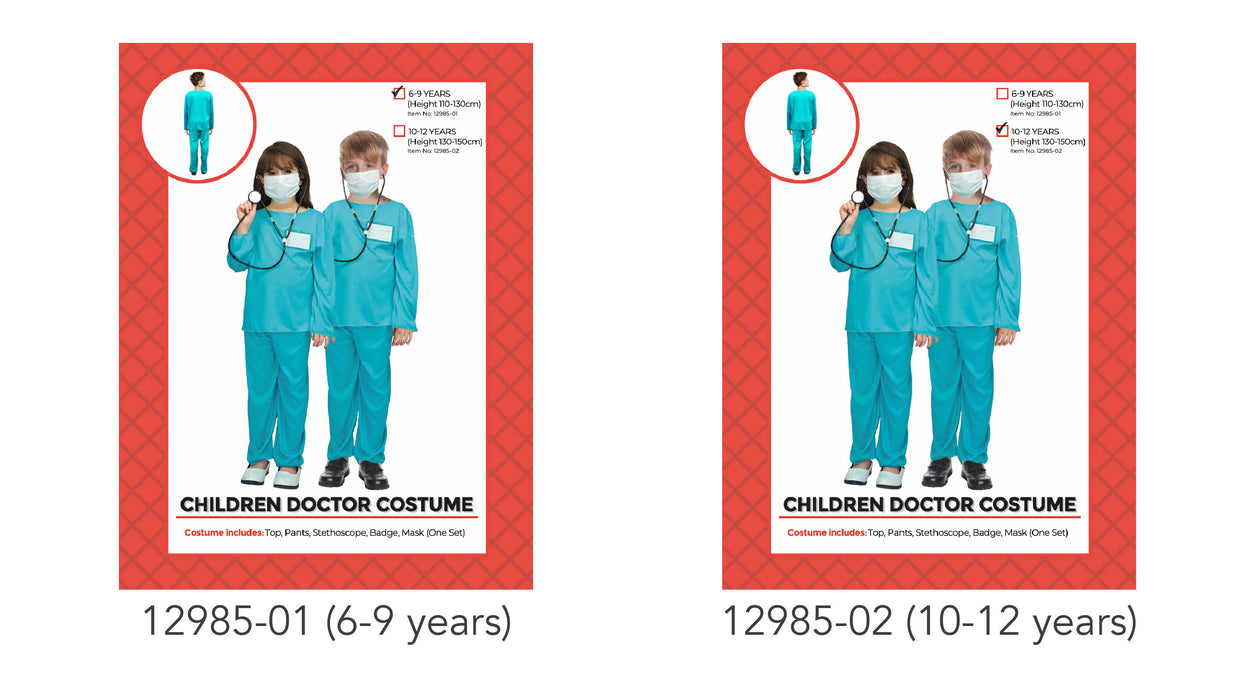 Childrens Doctor Costume 6-9 Years