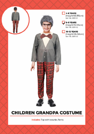 Children's Grandpa Costume 6-9 Years