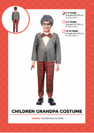 Children's Grandpa Costume 4-6 Years