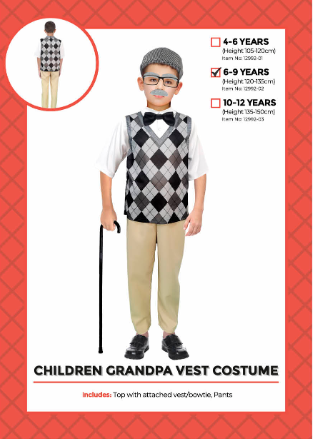 Childrens Grandpa Costume Including Vest