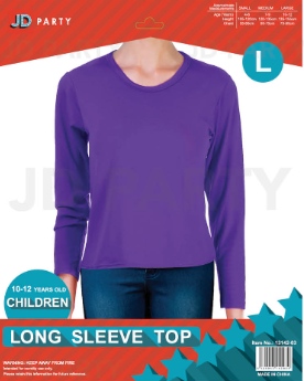 Children's Purple Long Sleeve Top - Large (10-12 Years)