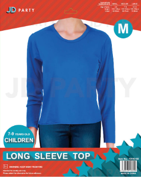 Children's Blue Long Sleeve Top - Medium (7-9 Years)
