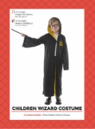 Childrens Wizard Costume Yellow 10-12 Years