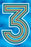 3rd Birthday Card Blue With Coloured Stripes