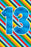 13th Birthday Card Striped With Blue Background