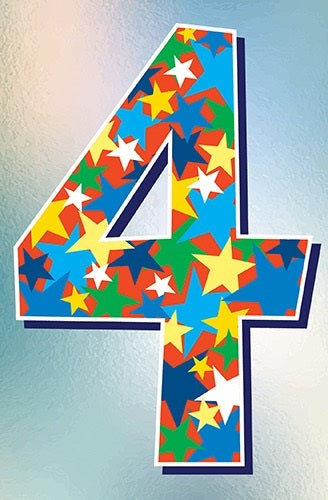 4th Birthday Card With Colourful Stars