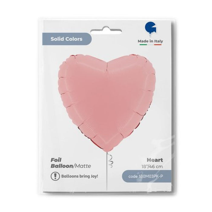 Grabo Foil Solid Colour Heart 46cm (18") Matte Pink