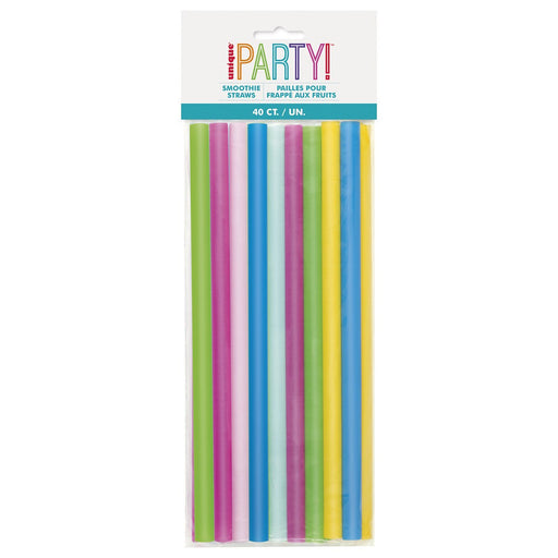 Reusable Plastic Smoothie Straws Pack of 40