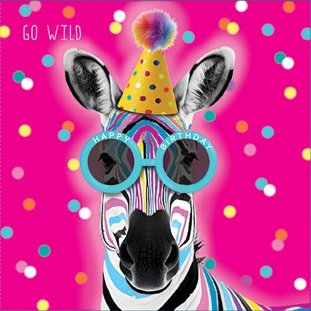 Happy Birthday Zebra Card