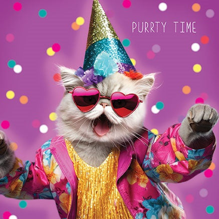 Purrty Time Card