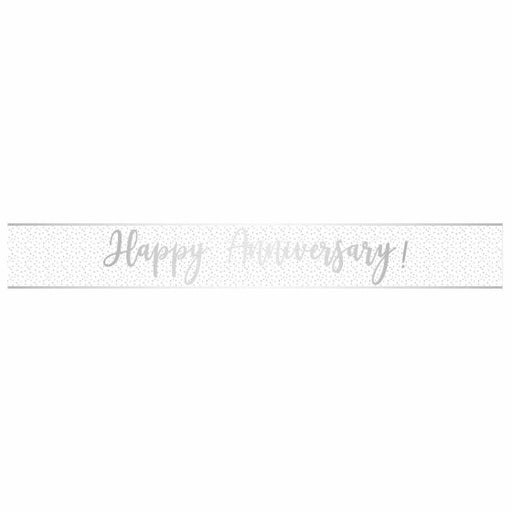 Happy Anniversary Silver Foil Banner 2.7mt