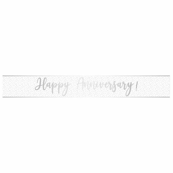 Happy Anniversary Silver Foil Banner 2.7mt